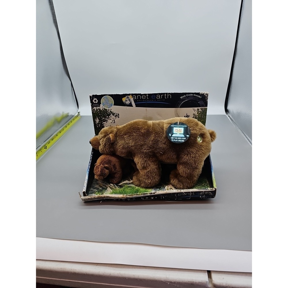 2006 NIB Planet Earth PLUSH ANIMAL ** Brown Bear & Cub ** NEW IN BOX w Web‎ Code